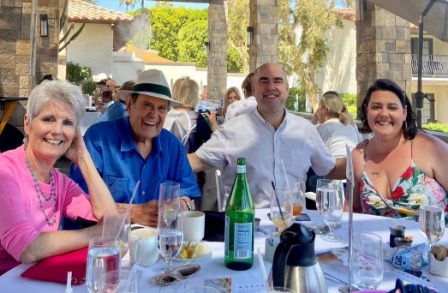Katharine Luckinbill having a luxury desert with her family and friends.